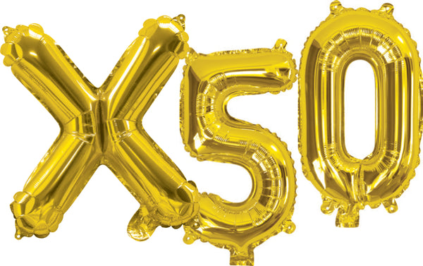 Giant Gold 86cm Helium Balloon Letters & Numbers