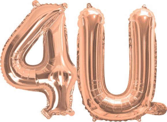 Giant Rose Gold 86cm Helium Balloon Numbers