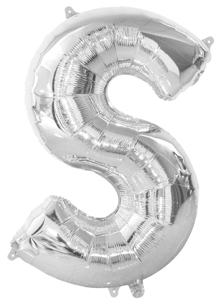 Giant Silver 86cm Helium Balloon Letters & Numbers